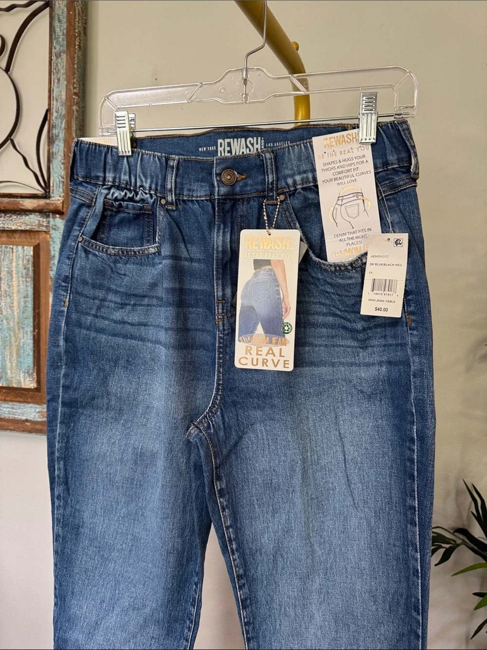 Rewash Medium Blue High-Rise Cropped Straight Jeans NWT 11